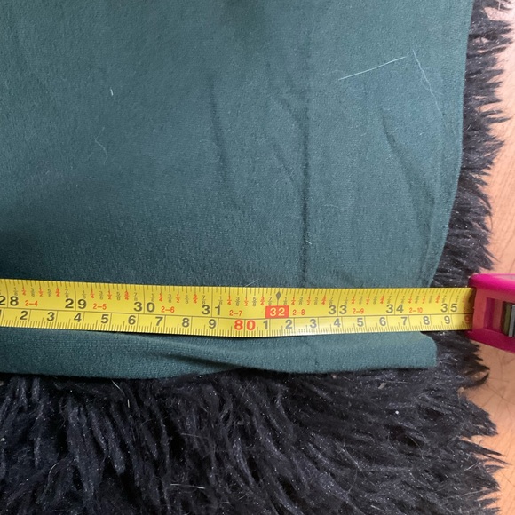 “COS” Green V Neck Draped Front Detail Short Sleeve Dress. - Picture 11 of 12